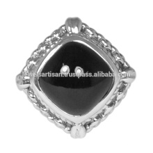 Amazing Black Onyx Gemstone &amp; Sterling Silver Handmade Designer Ring Fashionable Jewellery